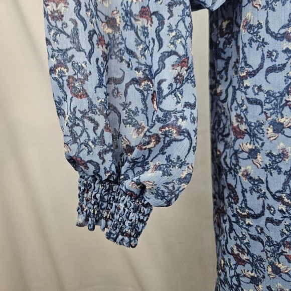 Rewind Dress Sz M, Blue, Tiered, Ruffled Hem Boho Cottagecore Hippie Fairycore - Picture 4 of 8